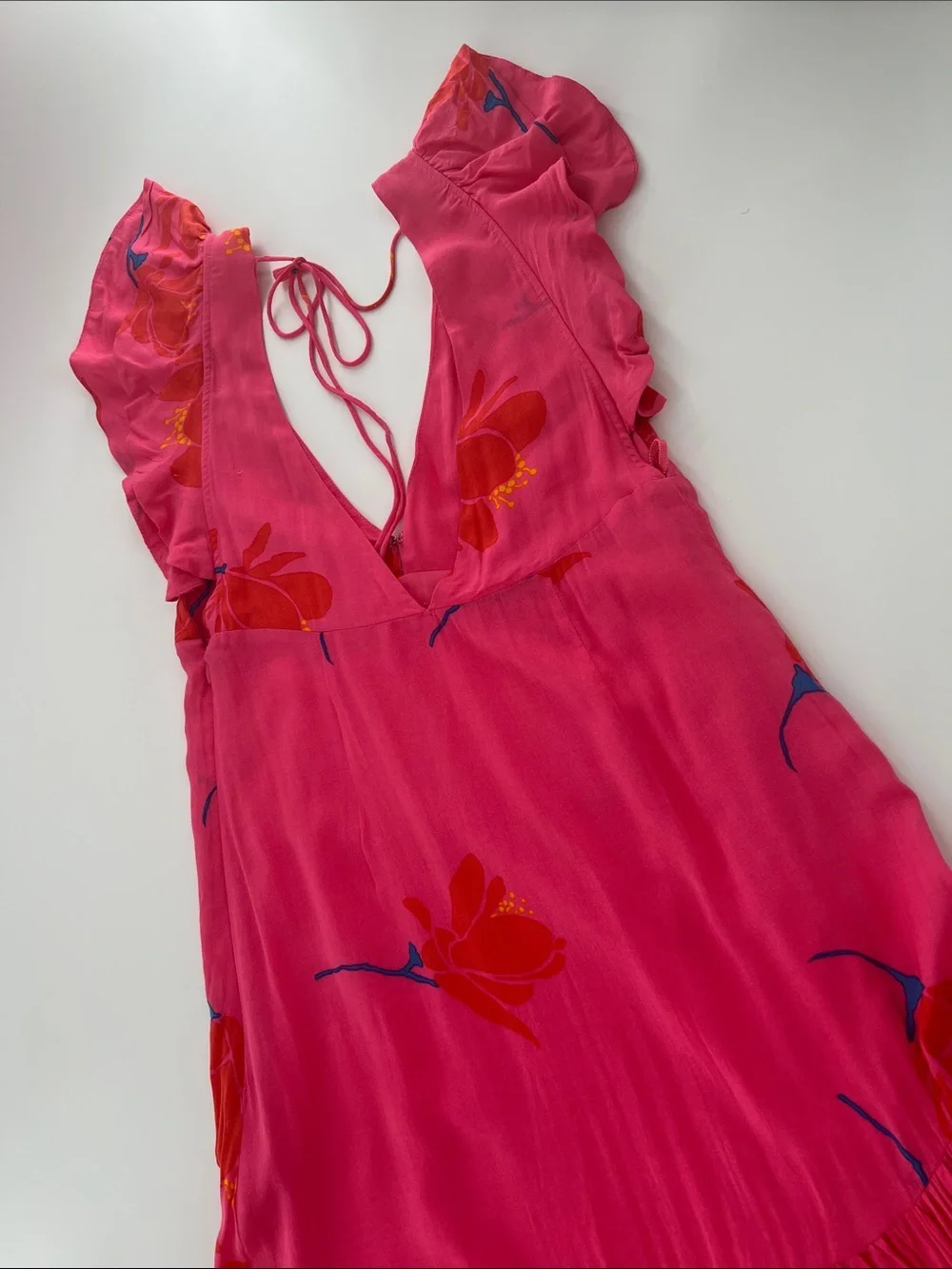 Free People She's A Waterfall Maxi Dress Bias Cut Feminine Romantic tropical 6